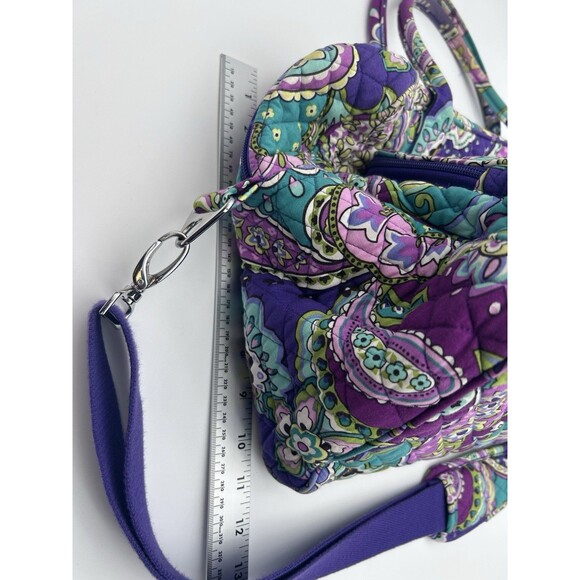 Vera Bradley Grand Traveler Heather Purple Paisley Weekender Large Overnight Bag - Picture 11 of 12